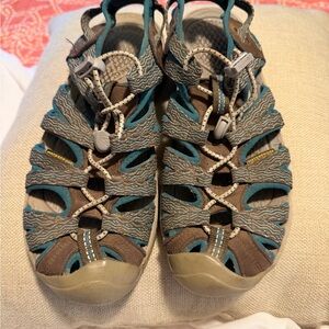 Keen Whisper Teal and Brown Hiking Sandals